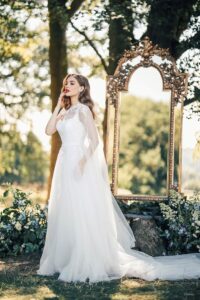 Snow White 2022 wedding dress, wedding dress with cape