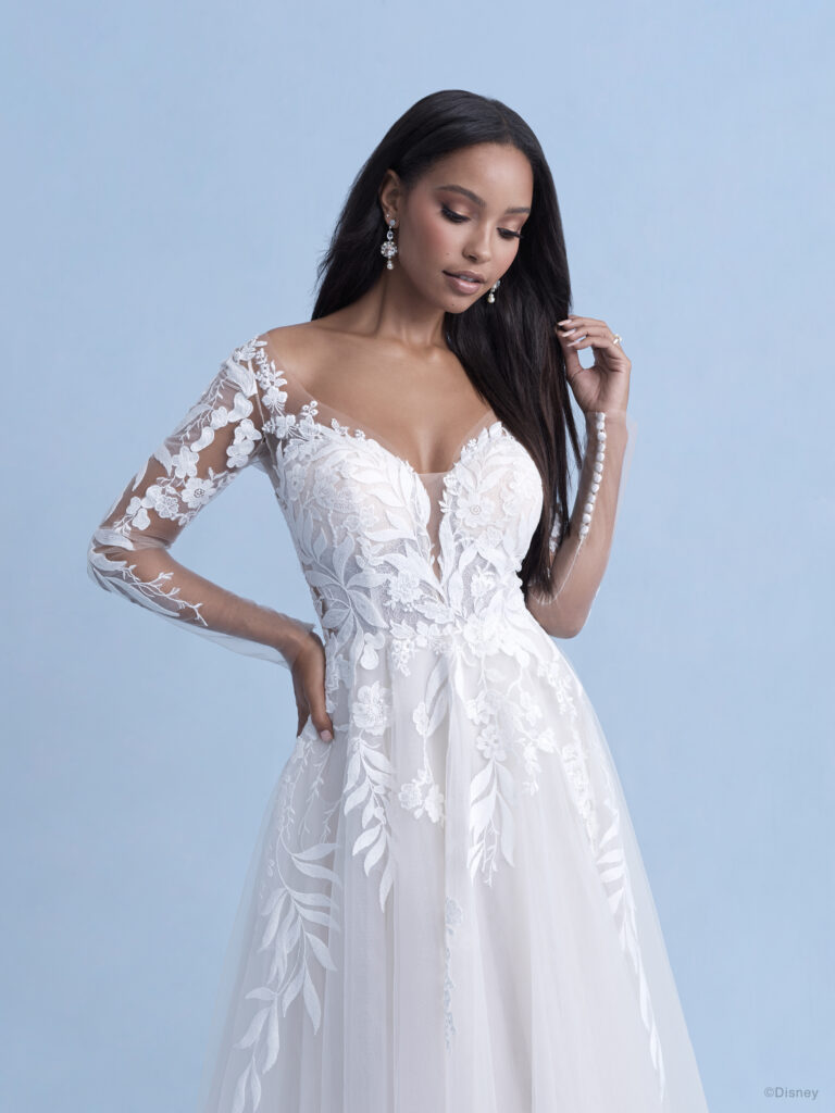 natural wedding dress, a-line wedding dress