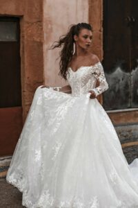 wedding dresses with sleeves, wedding dresses, abella, allure bridals